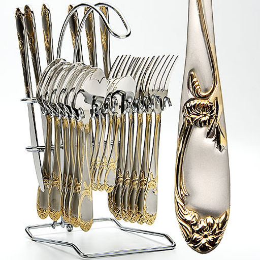 23109 Набор стол/приб 25пр на подст. мет(х6)