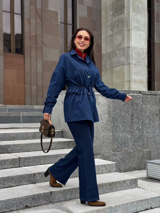 Жакет AURA 1142-164 темно-синий деним