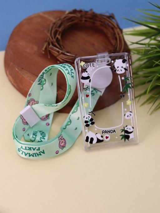 Футляр для карт на ленте ПО ПЛАНУ. "Cute panda", transparent