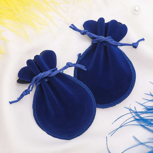Цена за 100 шт. Мешочек для украшений бархатный, 7×9 см, размер полезной части 7×6 см, фасовка 100 шт., синий
