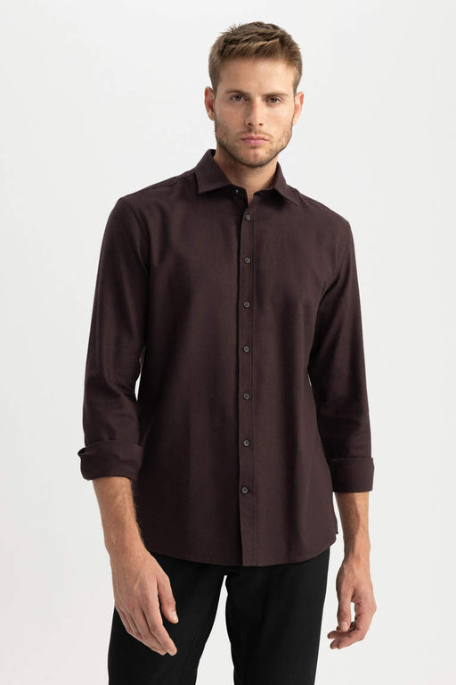 Фланелевая рубашка с длинным рукавом Modern Fit - Defacto фото 3