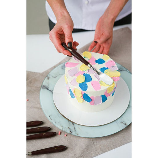 Лопатки - мастихины кондитерские Доляна, 22?2?1.5 см, набор 5 шт., нержавеющая сталь, коричневые  фото 9