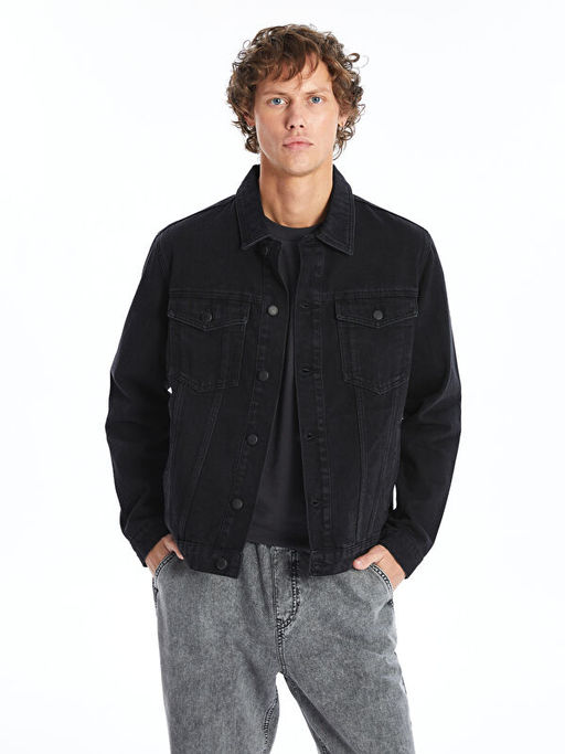 Standart Kal?p Erkek Jean Ceket