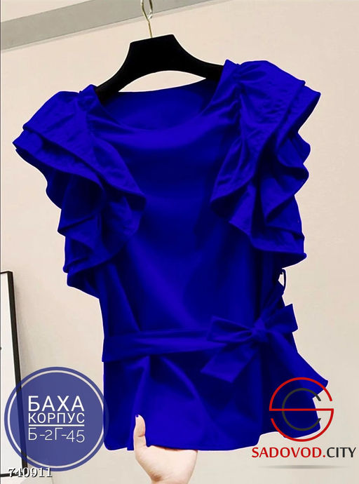 Женская однотонная блузка с рюшами - Bruno фото 3