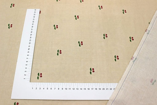 Муслин Премиум двухслойный гладкий Сладкие вишенки, ш.2.5м, хлопок-100%, 130гр/м.кв - Купава фото 3