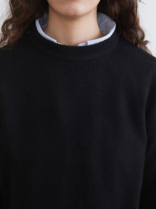 Bisiklet Yaka Kad?n Triko Kazak