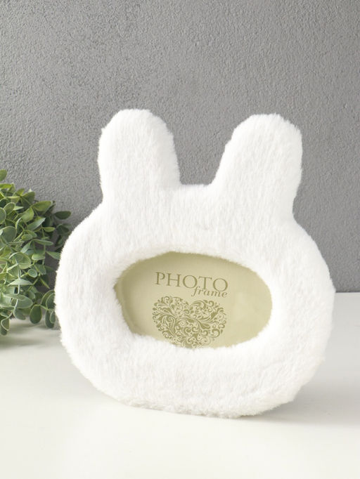 Фоторамка МДФ, иск. мех 11х17,8 см "Белая зайка" 24,5х2х25 см