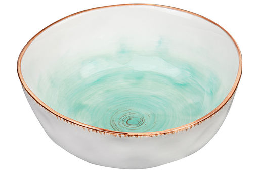 Салатник 2,2 л 23*23*9 см Кантри бирюзовый, фарфор - Elan gallery фото 3