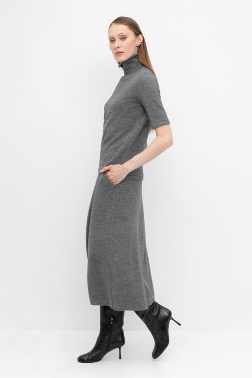 ЕВ 737/ш/тем.серый меланж юбка жен