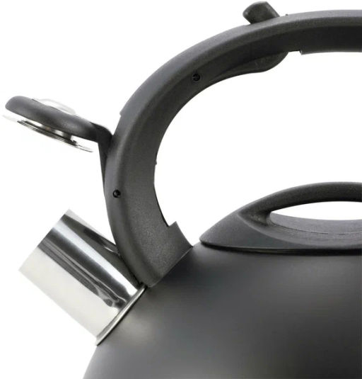 Чайник 2,5л из нержавеющей стали со свистком и ручкой из нейлона (100302) - Kamille фото 6