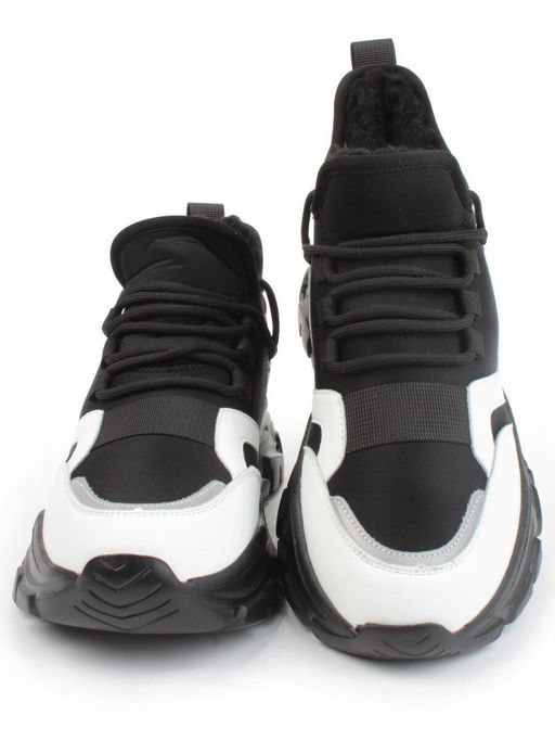 05-P96-1Z BLACK Кроссовки женские зимние (натуральная кожа, шерсть) - Фабричный китай фото 13