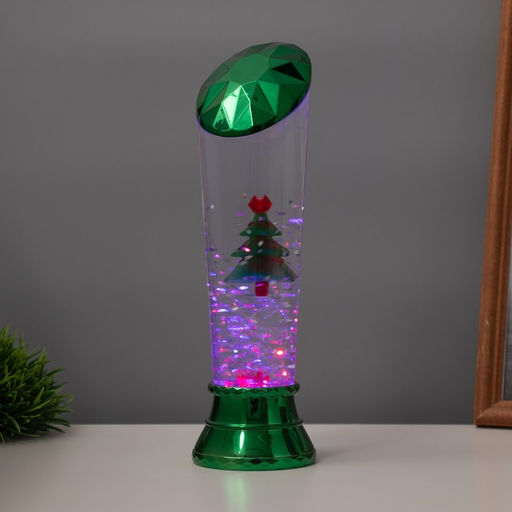 Лава лампа Елка LED 3хААА, USB зеленый 6.5?6.5?23.7 см