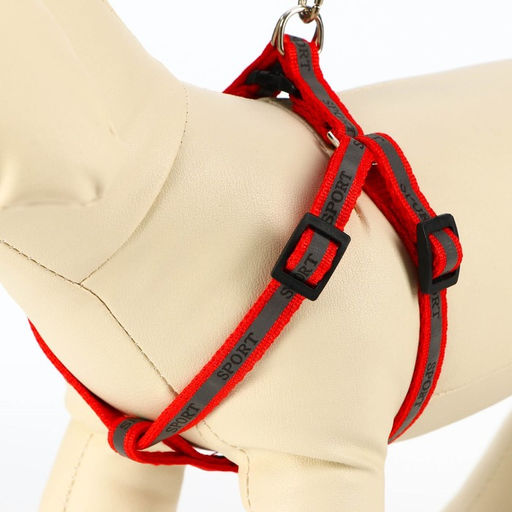 Комплект Спорт светоотражающий, поводок 120 х 1 см, ОГ 23-35 см, красный - Пижон фото 3