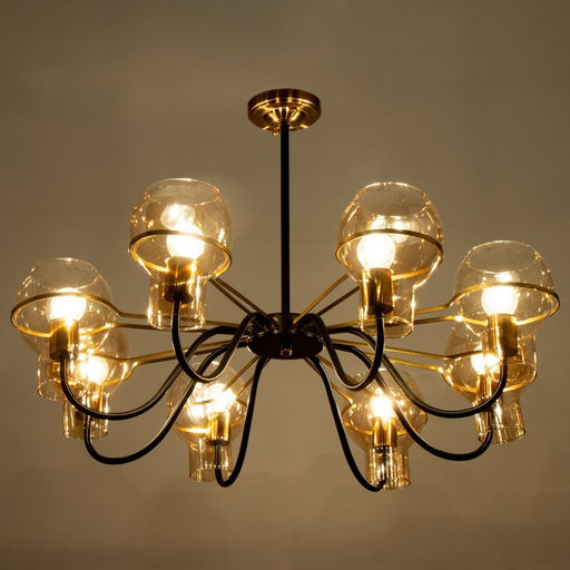 Светильник потолочный BayerLux «Кэган», люстра 8×E27 40 Вт, чёрный, 74×74×46.5 см