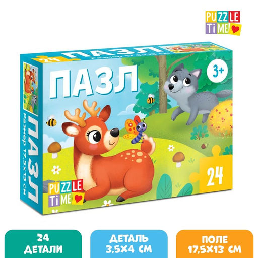 Цена за 3 шт. Пазл «Лесные жители», 24 элемента
