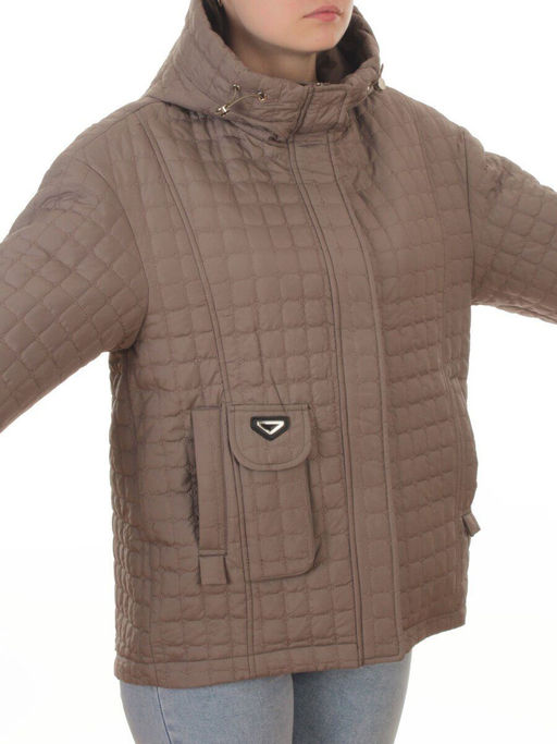 9617 DK. BEIGE Куртка стеганная демисезонная женская (100 гр. холлофайбер)