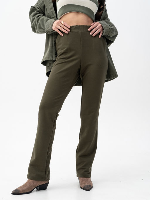 Брюки футер 2-х нитка,хаки - Binita фото 5