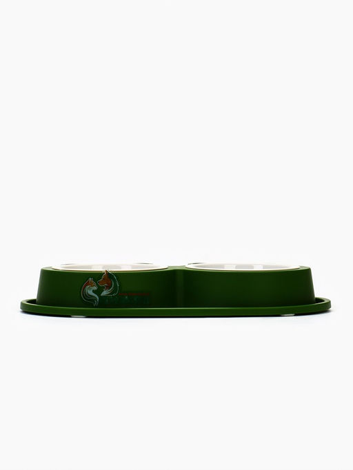 Миска двойная фигурная 29,5 х 14 х 4 см, зелёная