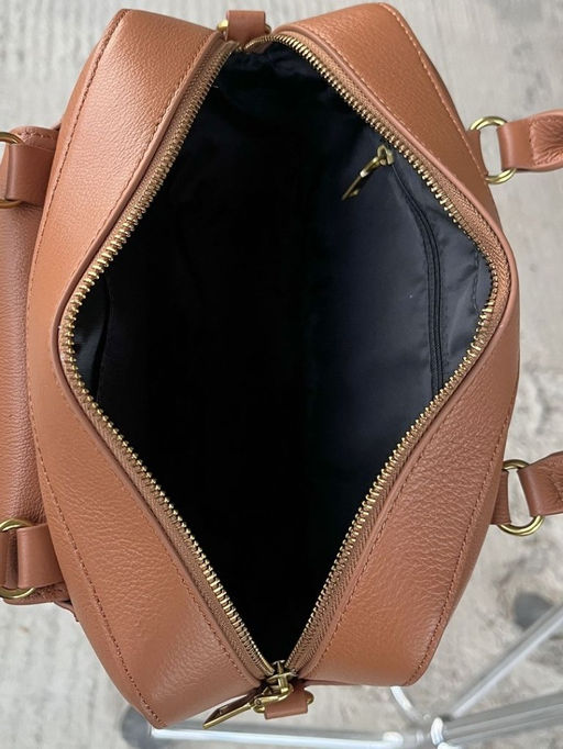 Женская кожаная сумка бочонок 3132 Браун