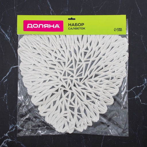 Салфетки сервировочные на стол Доляна «Луара», 4 шт., 40×38.5 см, белые
