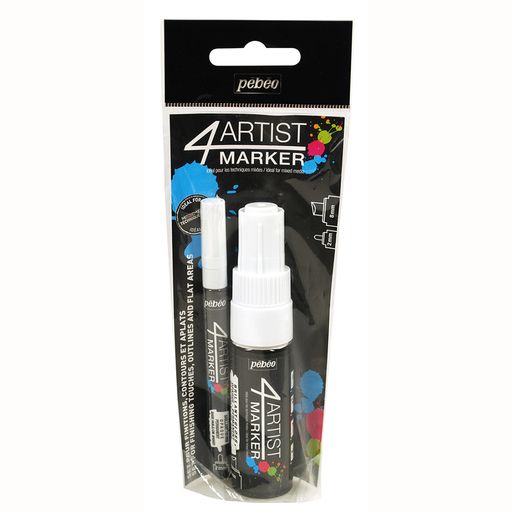 "PEBEO" Набор маркеров художественных 4Artist Marker на масляной основе 2 мм, 8 мм 2 шт. перо круглое/скошенное