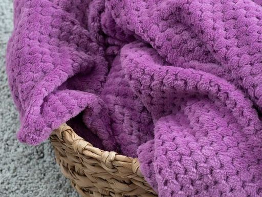 Покрывало-плед КОРАЛ-флис жаккард Фиолет 200*220 см. - Лен поволжья фото 2