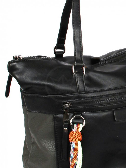 Сумка женская искусственная кожа BT-V 7640, 1отд+карм/перег, плечевой ремень, черный/серый SALE 262521 - Adelia фото 9