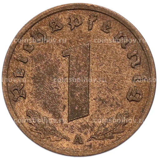 Монета 1 рейхспфенниг 1938 года A Германия