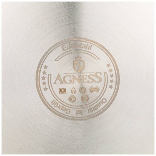 КАСТРЮЛЯ AGNESS ФЕЕРИЯ СТЕКЛЯННАЯ КРЫШКА, ИНДУКЦИЯ, НЕРЖ.СТАЛЬ, 4,6 Л 22Х12 СМ  фото 4