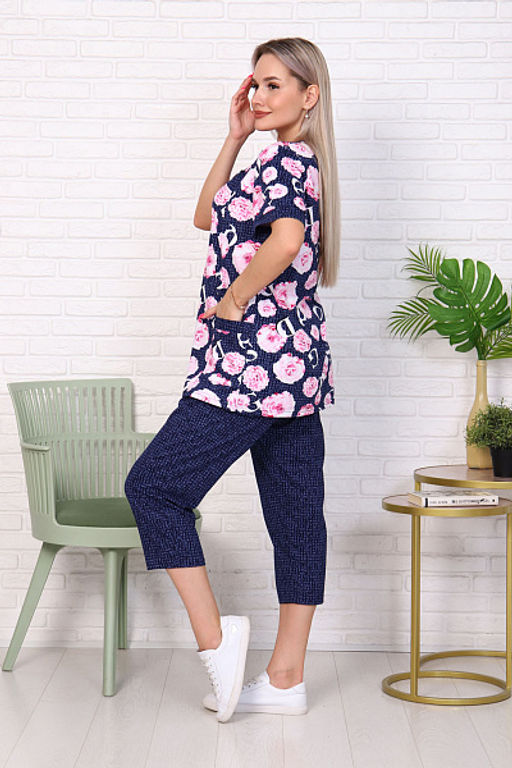 Костюм с бриджами, синий (909-1)