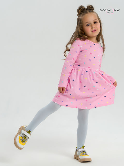 Платье Эля цветные сердечки на розовом - Sovalina фото 16