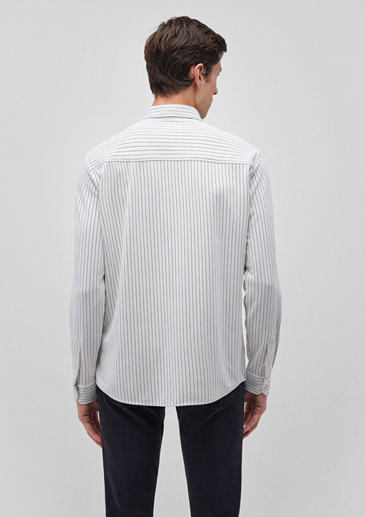 Siyah Orme Gomlek - Mavi фото 4