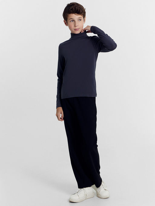 Однотонный серый джемпер с воротником-стойкой - Mark formelle фото 3