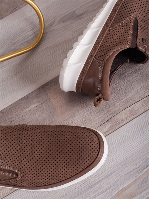 Мужские слиперы/ Лоферы стильные 103-07-L1 Визон - Piniolo фото 4