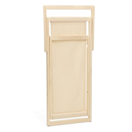 Шезлонг складной, деревянный, с тканью