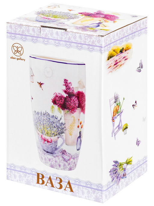 Ваза 1,5 л 12,5*9,5*22 см "Лаванда" NEW BONE CHINA