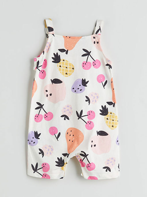 Bisiklet Yaka Bask?l? K?z Bebek Tulum 2li