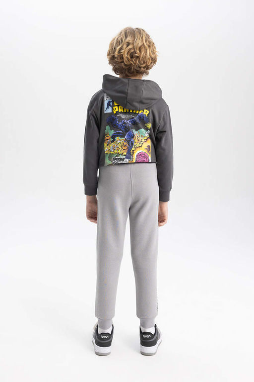Серые спортивные штаны для мальчиков с принтом и эластичной резинкой на талии и карманами для бега - Defacto фото 7
