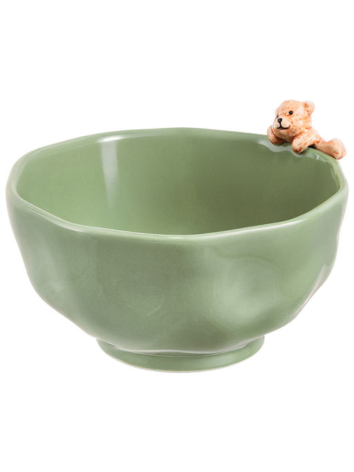 Салатник 650 мл 17*15*9,5 см Медвежонок фарфор, зеленый - Elan gallery фото 3