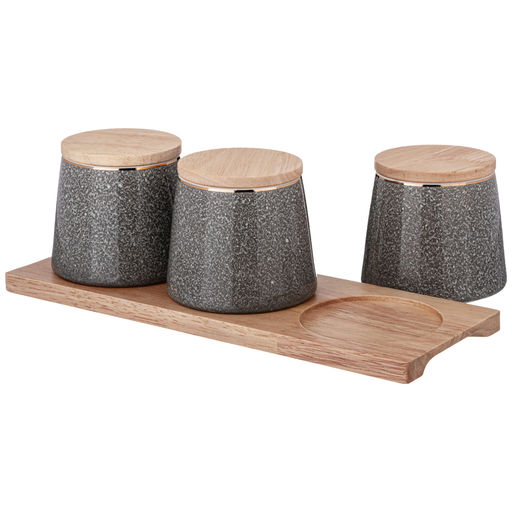 НАБОР ДЛЯ СПЕЦИЙ НА ДЕРЕВ. ПОДСТАВКЕ LEFARD GRAIN 4 ПР. СЕРЫЙ фото 5