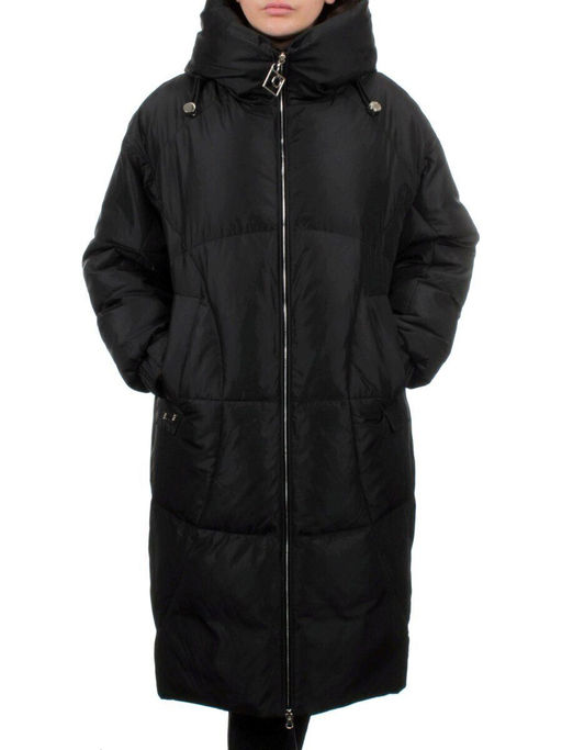 118 BLACK Пальто зимнее женское (холлофайбер 200 гр.)