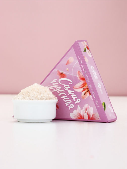 Соль для ванны, аромат роза, 150 г, Чистое счастье