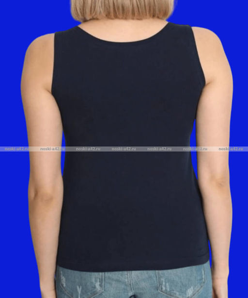 Цена за 1 шт. Майки женские Miss Emma Турция широкие бретели арт. 10023 СИНИЕ