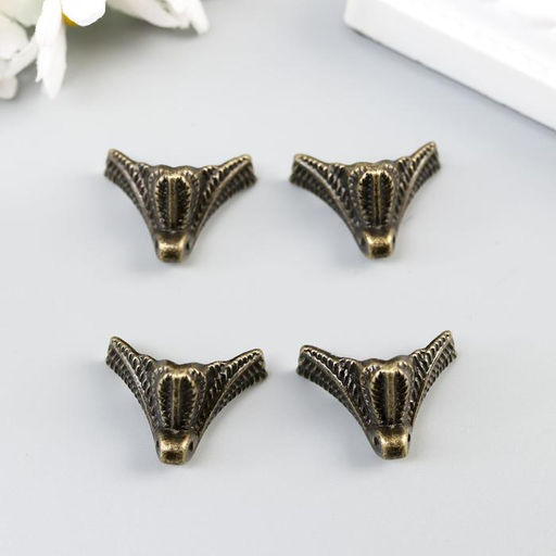 Цена за 2 шт. Уголок (ножка) для шкатулки металл «Рептилия», набор 4 шт., 1.5×2×1.5 см