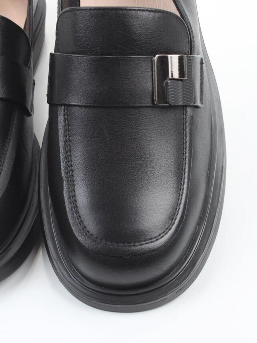 03-DEB58-1 BLACK Лоферы женские (натуральная кожа)