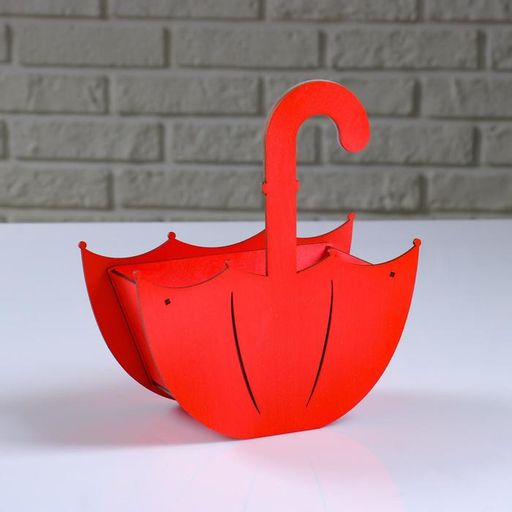 Кашпо деревянное Зонтик с подвесом, красный, 19921.5 см - Дарим красиво фото 3