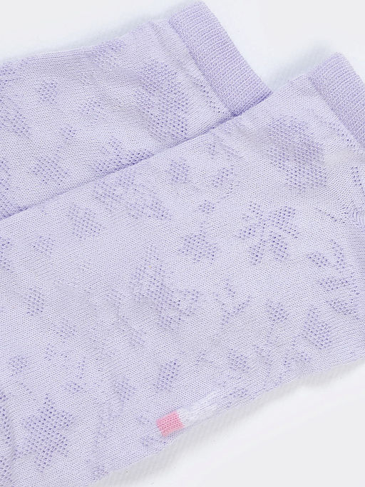 Цена за 5 пар! Носки женские укороченные в фиолетовом оттенке с рисунком цветов - Mark formelle фото 5