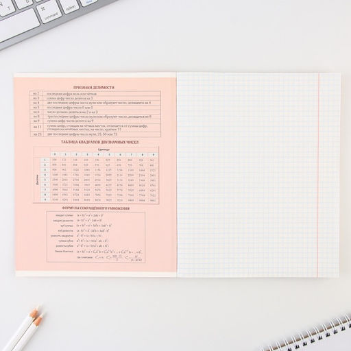 Предметная тетрадь, 48 листов, ГРАДИЕНТ, со справ. мат. Алгебра, обложка мелованный картон 230 гр., внутренний блок в клетку 80 гр., белизна 96%,блок №1 - Artfox study фото 3