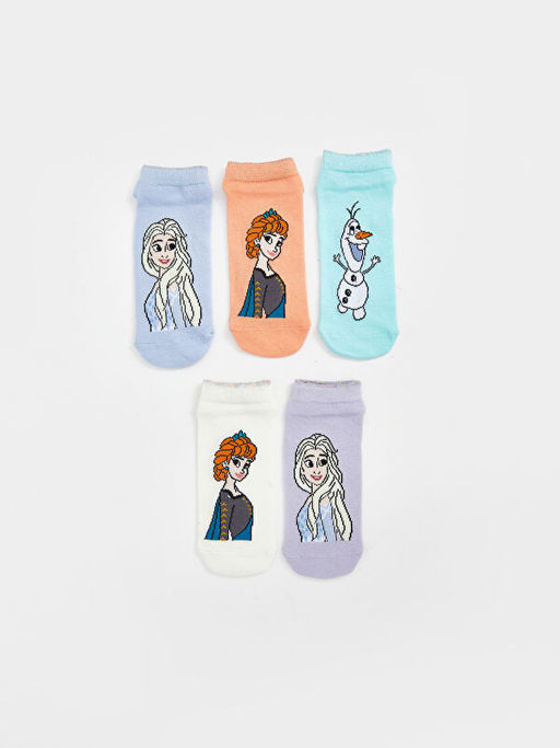 Elsa Desenli K?z ?ocuk Patik ?orap 5li