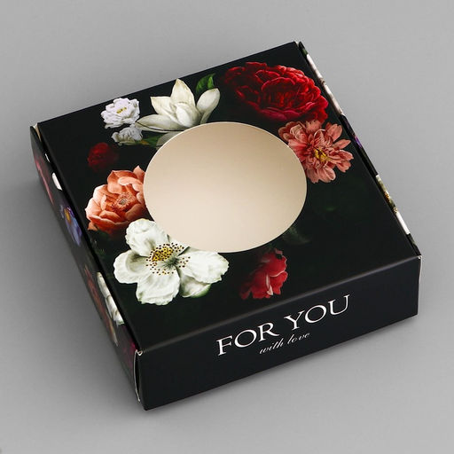 Цена за 5 шт. Коробка подарочная сборная с окном, упаковка, С любовью, 10?10?3 см